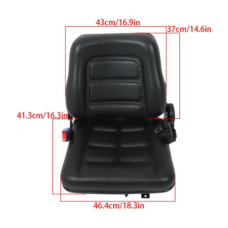 DURAFORCE Forklift Suspension Seat With Safety Belt Adjustable Forklift Seat Waterproof