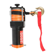 DURAFORCE 2500lbs Electric Winch 12VDC/1.3HP Motor 50ft Synthetic Rope w/ Wireless Remote