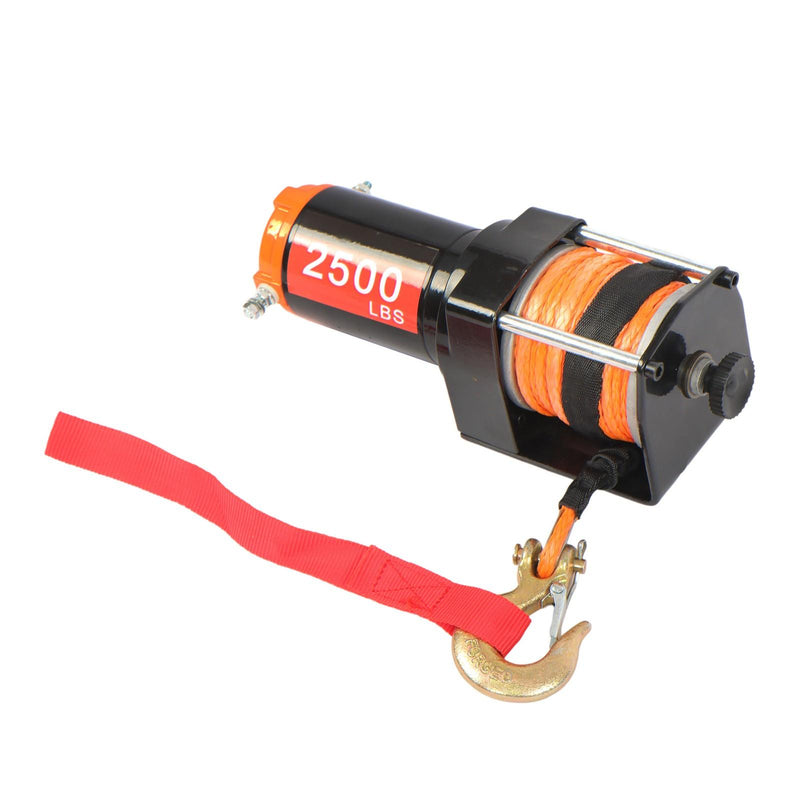 DURAFORCE 2500lbs Electric Winch 12VDC/1.3HP Motor 50ft Synthetic Rope w/ Wireless Remote