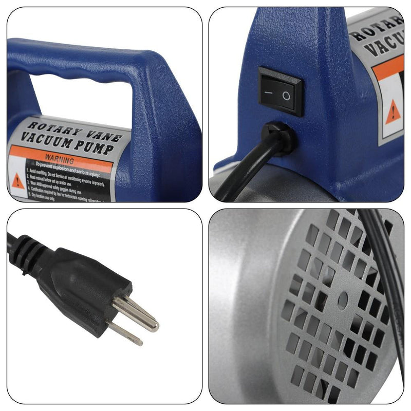 DURAFORCE Single Stage Rotary Vane Air Vacuum Pump 1/3 HP 4.5 CFM 110V
