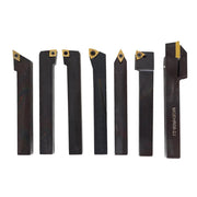 DURAFORCE 7Pcs Carbide Indexable Turning Tool 1/2" Lathe Tool Bit Thread Insert+Holder Kit