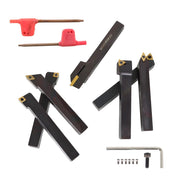 DURAFORCE 7Pcs Carbide Indexable Turning Tool 1/2" Lathe Tool Bit Thread Insert+Holder Kit