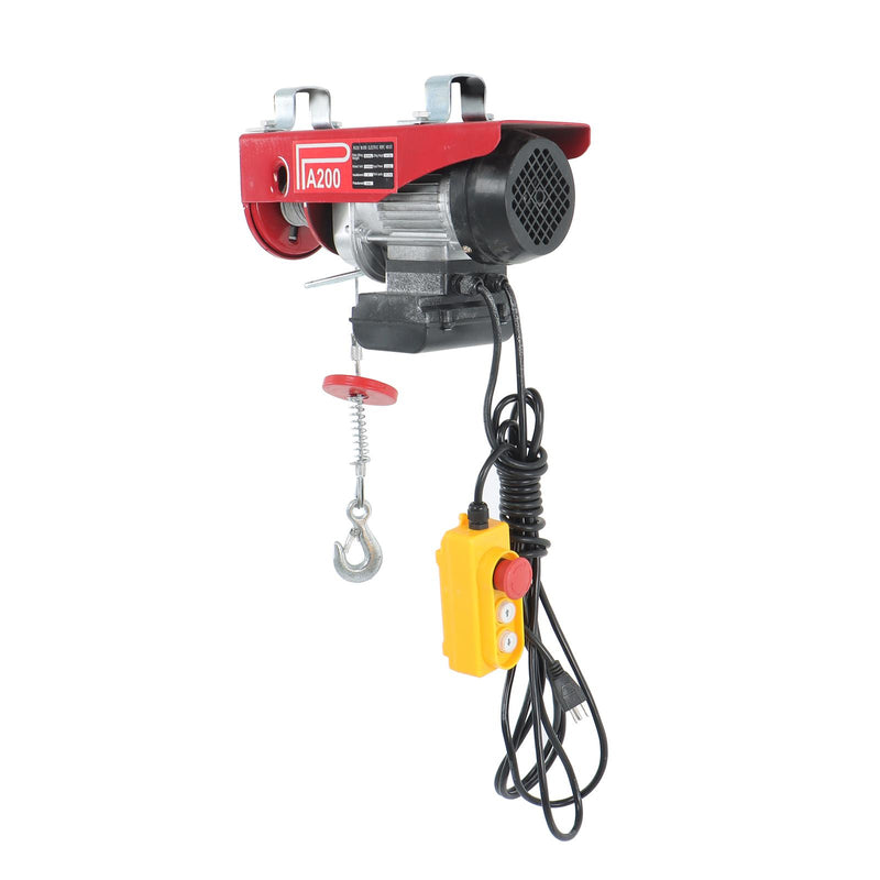 DURAFORCE 440lbs/ 200kg Electric Hoist with 14 FT Wired Remote Control 110V 510W Motor