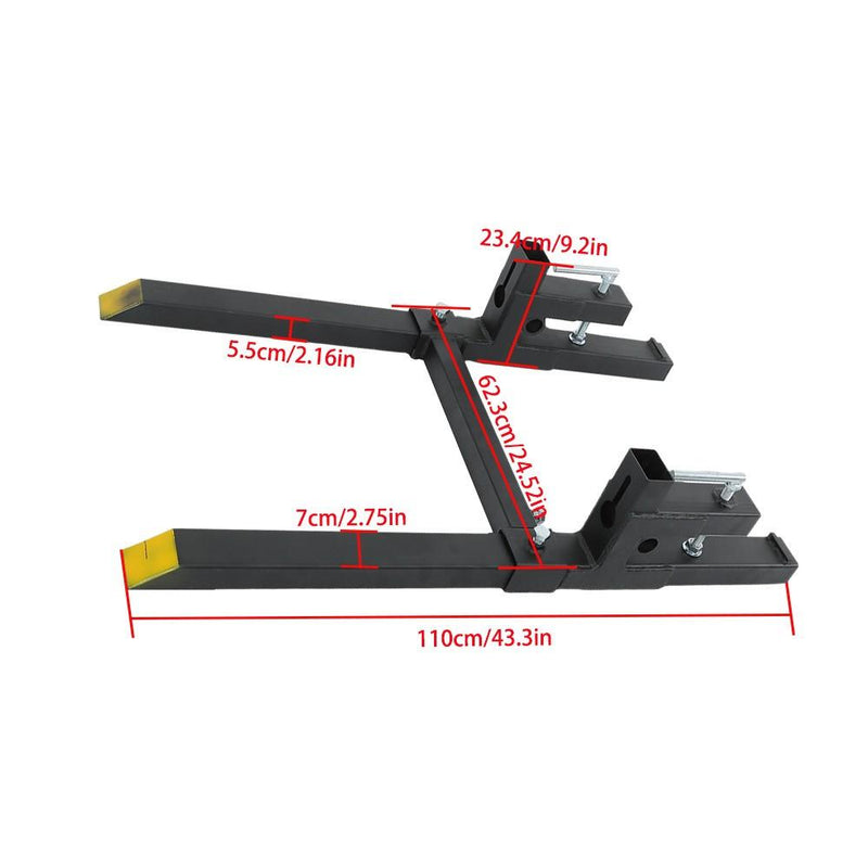 DURAFORCE 43 Inch Clamp on Pallet Forks 2000lbs Heavy Duty Quick Attach Bucket Fork
