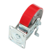 DURAFORCE 4 Pack 6" × 2" Heavy Duty Polyurethane Swivel Caster Wheels With Side Brakes