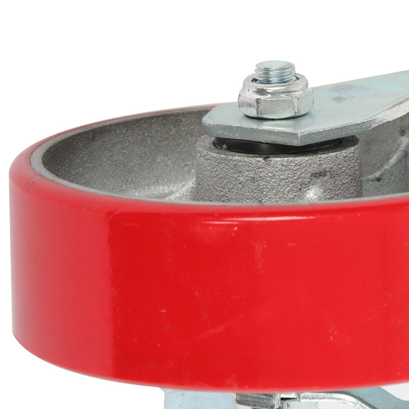 DURAFORCE 4 Pack 6" × 2" Heavy Duty Polyurethane Swivel Caster Wheels With Side Brakes