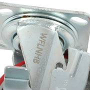 DURAFORCE 4 Pack 6" × 2" Heavy Duty Polyurethane Swivel Caster Wheels With Side Brakes