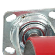 DURAFORCE 4 Pack 6" × 2" Heavy Duty Polyurethane Swivel Caster Wheels With Side Brakes