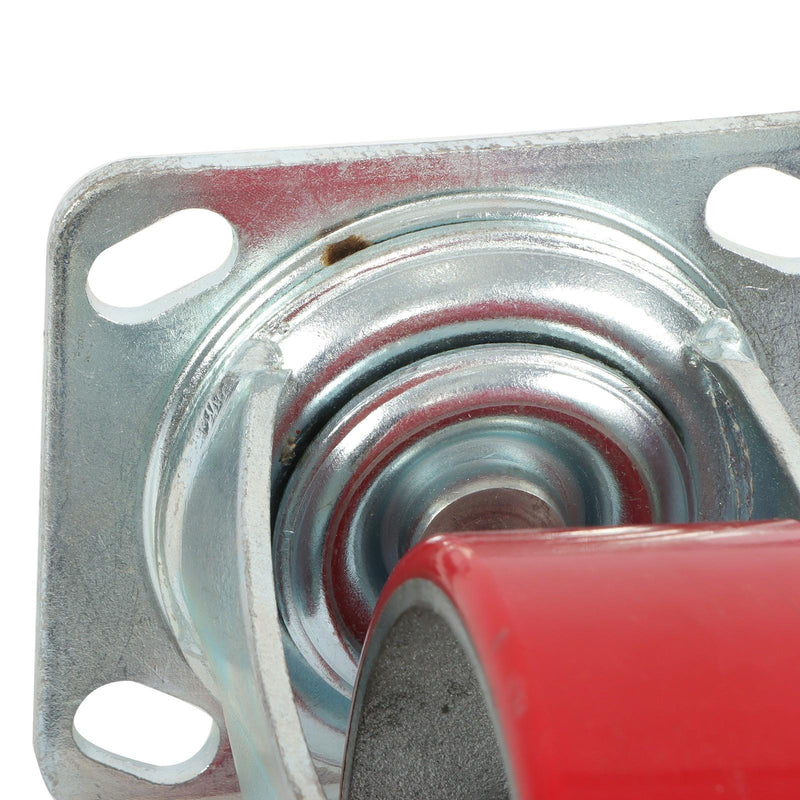 DURAFORCE 4 Pack 6" × 2" Heavy Duty Polyurethane Swivel Caster Wheels With Side Brakes