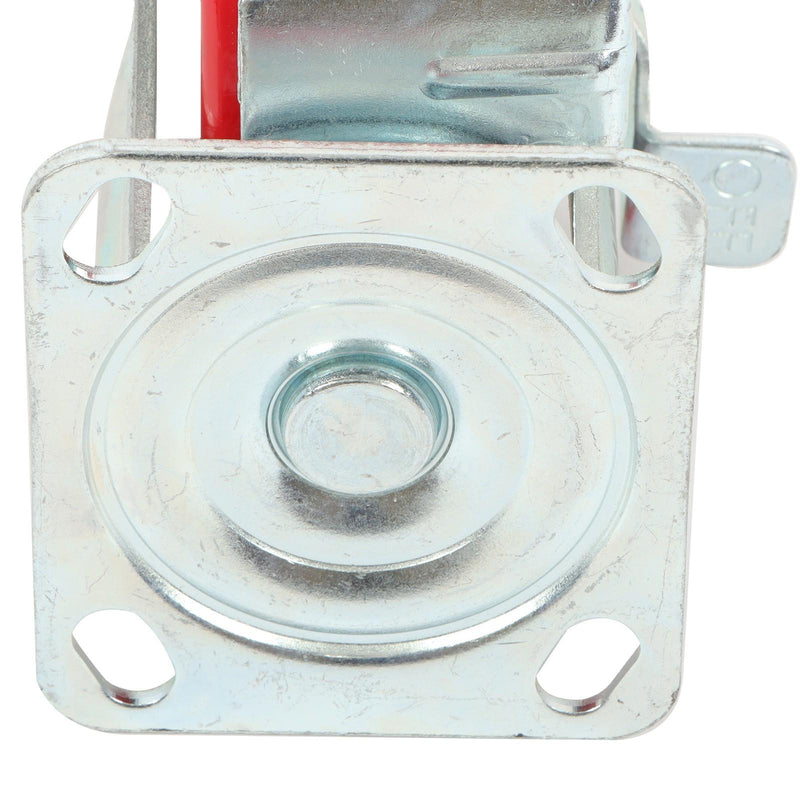 DURAFORCE 4 Pack 6" × 2" Heavy Duty Polyurethane Swivel Caster Wheels With Side Brakes
