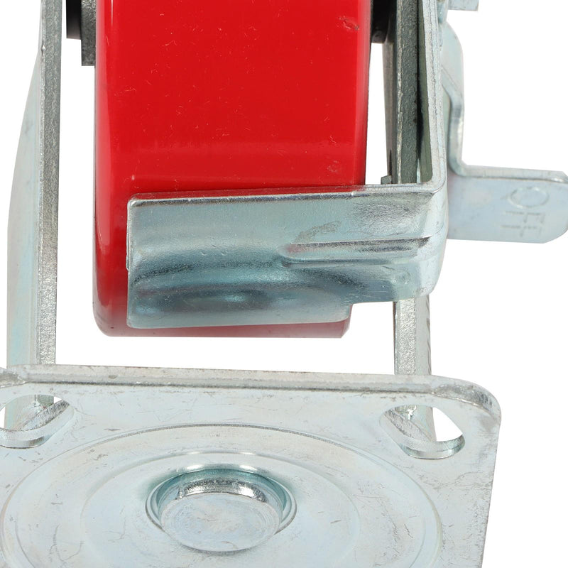 DURAFORCE 4 Pack 6" × 2" Heavy Duty Polyurethane Swivel Caster Wheels With Side Brakes