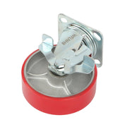 DURAFORCE 4 Pack 6" × 2" Heavy Duty Polyurethane Swivel Caster Wheels With Side Brakes