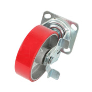 DURAFORCE 4 Pack 6" × 2" Heavy Duty Polyurethane Swivel Caster Wheels With Side Brakes