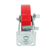 DURAFORCE 4 Pack 6" × 2" Heavy Duty Polyurethane Swivel Caster Wheels With Side Brakes