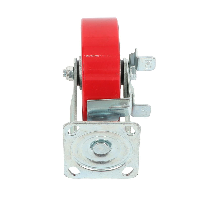 DURAFORCE 4 Pack 6" × 2" Heavy Duty Polyurethane Swivel Caster Wheels With Side Brakes