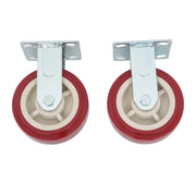 DURAFORCE 4 Pack 6" × 2" Swivel Caster Wheels Heavy Duty (2 With Brakes, 2 Without Brakes)