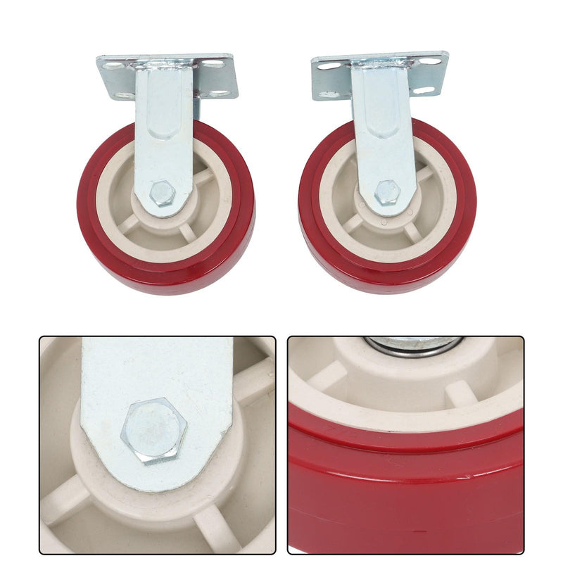 DURAFORCE 4 Pack 6" × 2" Swivel Caster Wheels Heavy Duty (2 With Brakes, 2 Without Brakes)