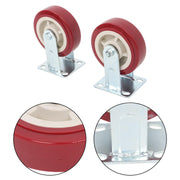 DURAFORCE 4 Pack 6" × 2" Swivel Caster Wheels Heavy Duty (2 With Brakes, 2 Without Brakes)