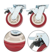 DURAFORCE 4 Pack 6" × 2" Swivel Caster Wheels Heavy Duty (2 With Brakes, 2 Without Brakes)