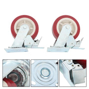 DURAFORCE 4 Pack 6" × 2" Swivel Caster Wheels Heavy Duty (2 With Brakes, 2 Without Brakes)