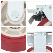 DURAFORCE 4 Pack 6" × 2" Swivel Caster Wheels Heavy Duty (2 With Brakes, 2 Without Brakes)
