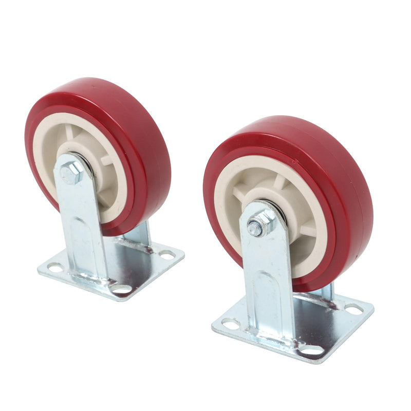 DURAFORCE 4 Pack 6" × 2" Swivel Caster Wheels Heavy Duty (2 With Brakes, 2 Without Brakes)