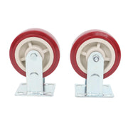 DURAFORCE 4 Pack 6" × 2" Swivel Caster Wheels Heavy Duty (2 With Brakes, 2 Without Brakes)