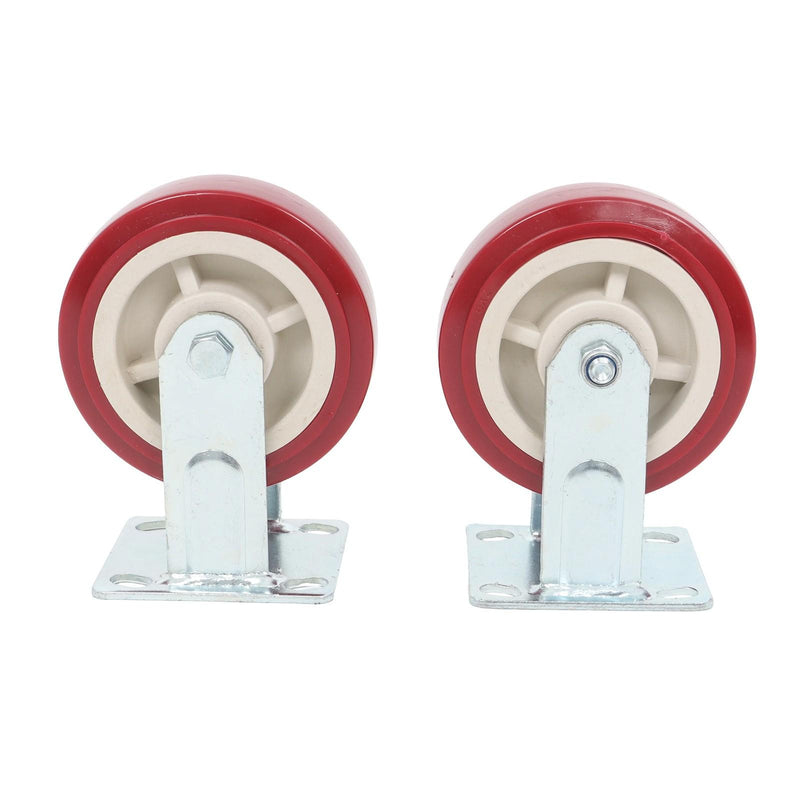 DURAFORCE 4 Pack 6" × 2" Swivel Caster Wheels Heavy Duty (2 With Brakes, 2 Without Brakes)