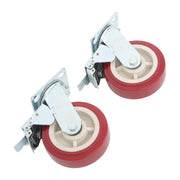 DURAFORCE 4 Pack 6" × 2" Swivel Caster Wheels Heavy Duty (2 With Brakes, 2 Without Brakes)