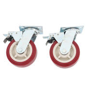 DURAFORCE 4 Pack 6" × 2" Swivel Caster Wheels Heavy Duty (2 With Brakes, 2 Without Brakes)