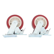 DURAFORCE 4 Pack 6" × 2" Swivel Caster Wheels Heavy Duty (2 With Brakes, 2 Without Brakes)