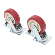 DURAFORCE 4 Pack 6" × 2" Swivel Caster Wheels Heavy Duty (2 With Brakes, 2 Without Brakes)