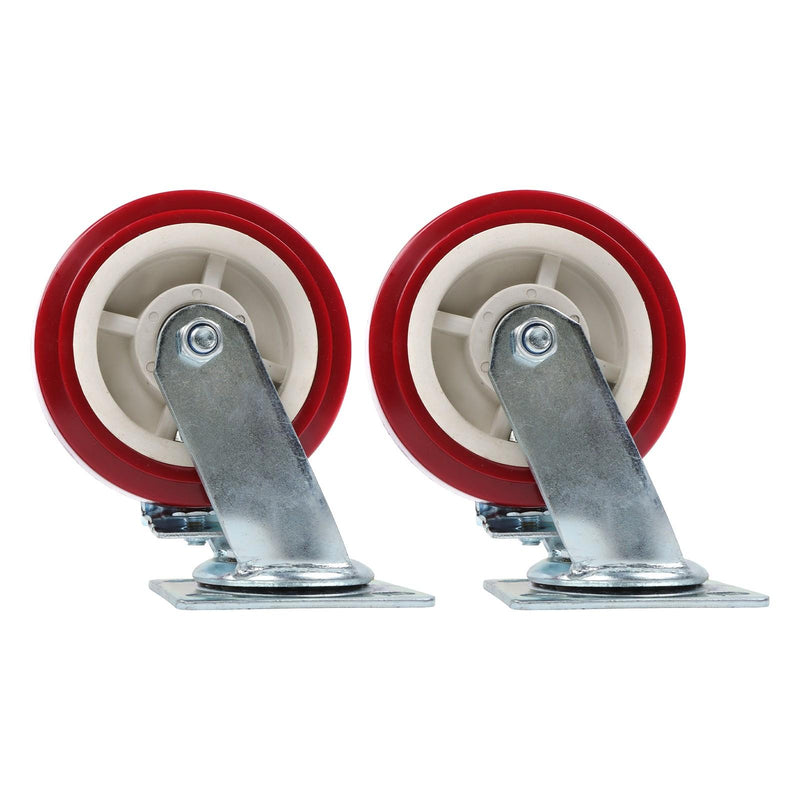 DURAFORCE 4 Pcs 6" × 2" Swivel Caster Wheels Heavy Duty 2 With Side Brake,2 Without Brakes