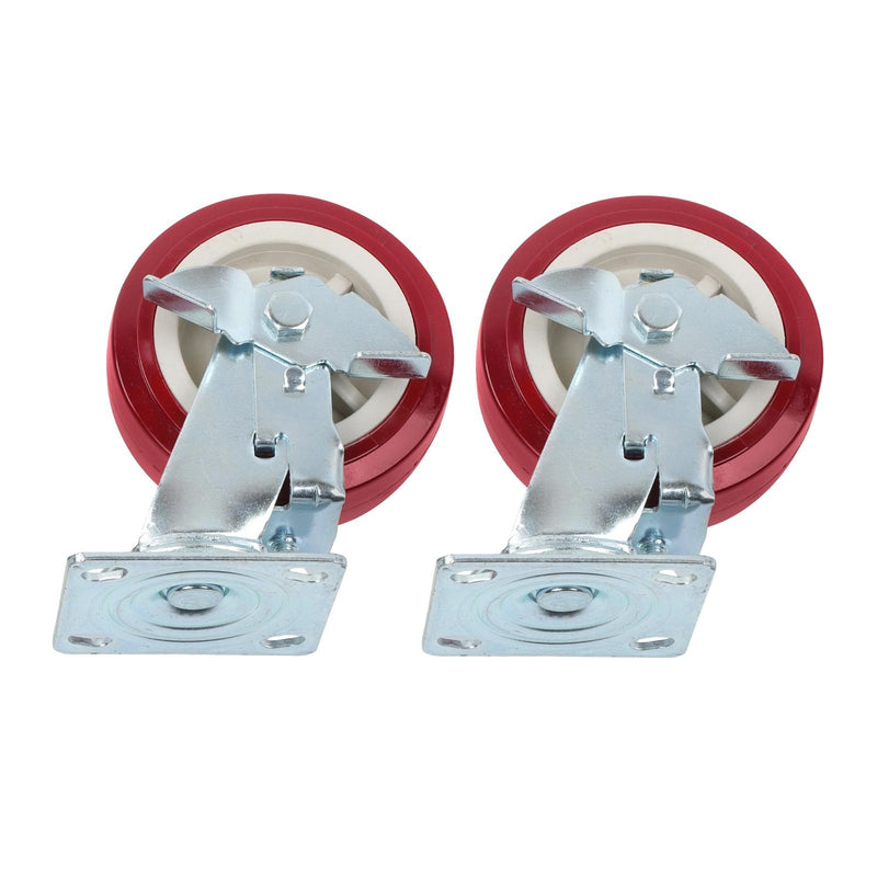 DURAFORCE 4 Pcs 6" × 2" Swivel Caster Wheels Heavy Duty 2 With Side Brake,2 Without Brakes