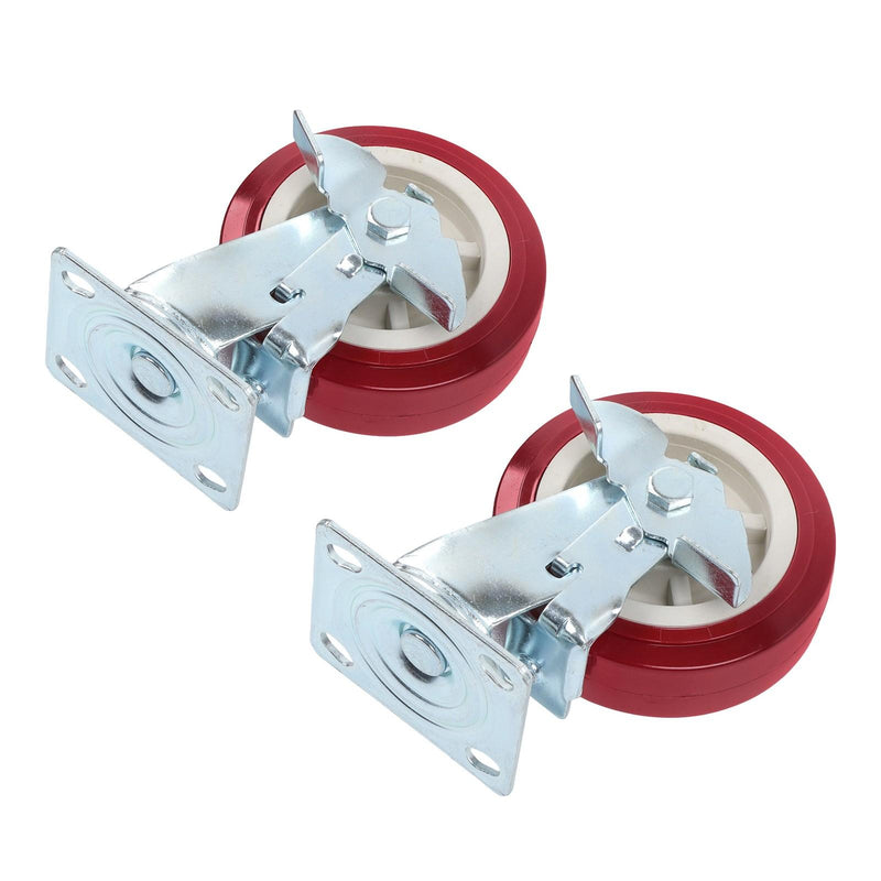 DURAFORCE 4 Pcs 6" × 2" Swivel Caster Wheels Heavy Duty 2 With Side Brake,2 Without Brakes