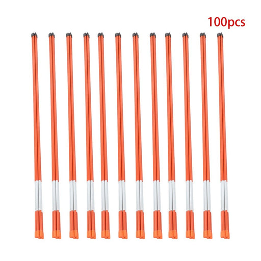 DURAFORCE 48In Long 100Pcs Driveway Markers Snow Stakes Reflective Markers Diameter 5/16"