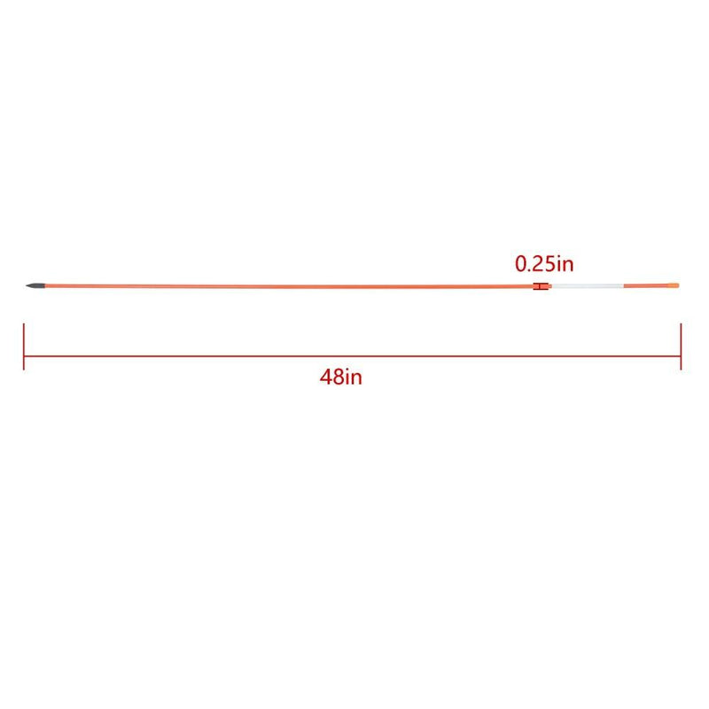 DURAFORCE 48In Long 100Pcs Driveway Markers Snow Stakes Reflective Markers Diameter 5/16"
