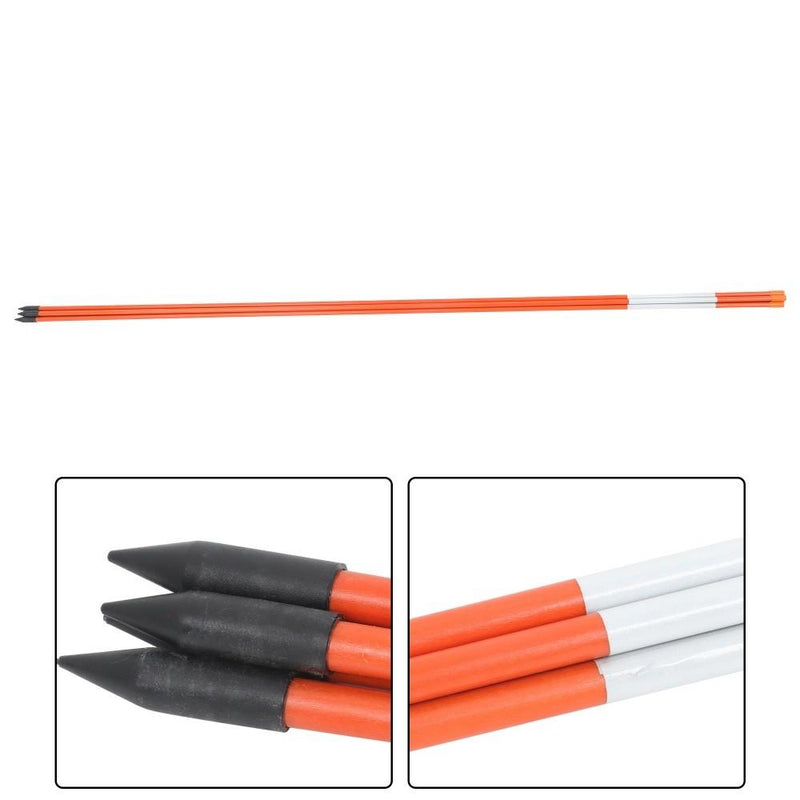 DURAFORCE 48In Long 100Pcs Driveway Markers Snow Stakes Reflective Markers Diameter 5/16"