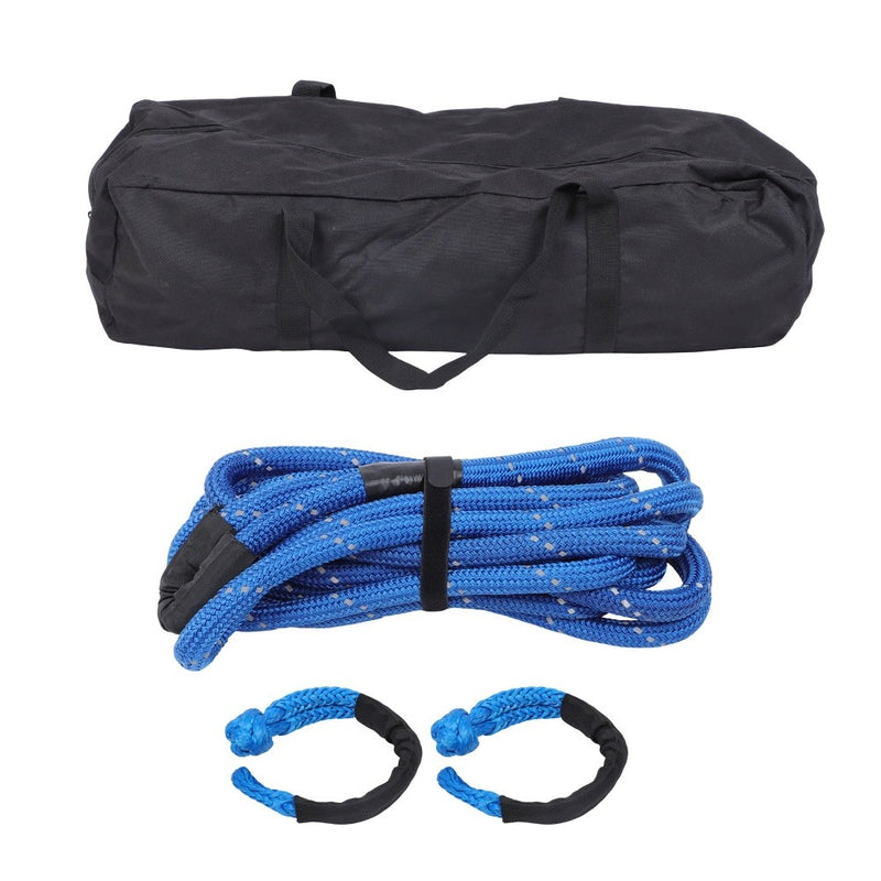 DURAFORCE 1"×30‘ Kinetic Recovery Tow Rope Blue Heavy Duty Energy Rope W/ 2 Shackles