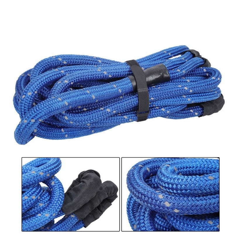 DURAFORCE 1"×30‘ Kinetic Recovery Tow Rope Blue Heavy Duty Energy Rope W/ 2 Shackles