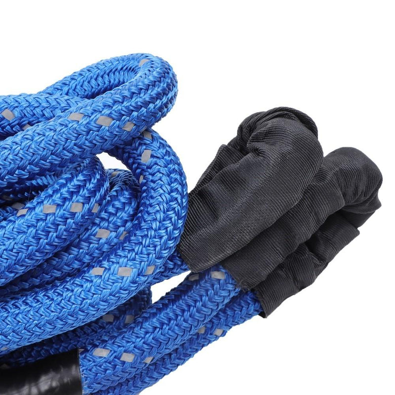 DURAFORCE 1"×30‘ Kinetic Recovery Tow Rope Blue Heavy Duty Energy Rope W/ 2 Shackles