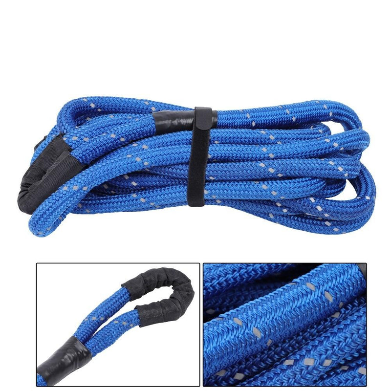 DURAFORCE 1"×30‘ Kinetic Recovery Tow Rope Blue Heavy Duty Energy Rope W/ 2 Shackles