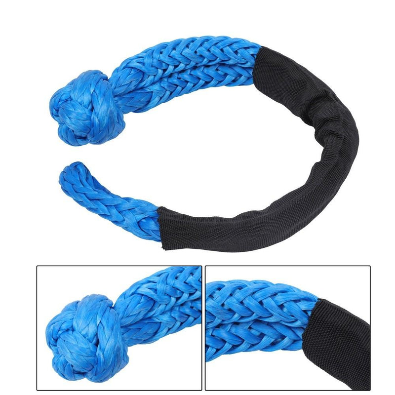 DURAFORCE 1"×30‘ Kinetic Recovery Tow Rope Blue Heavy Duty Energy Rope W/ 2 Shackles
