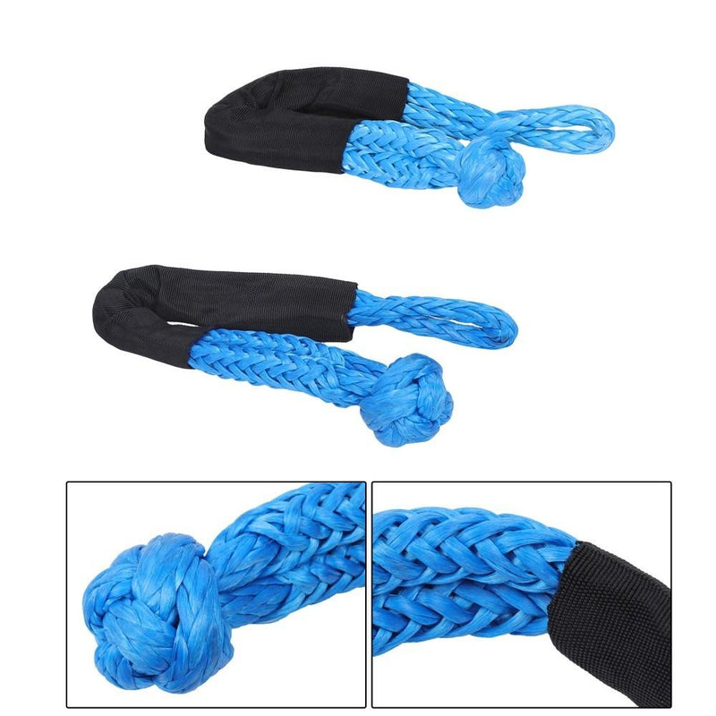 DURAFORCE 1"×30‘ Kinetic Recovery Tow Rope Blue Heavy Duty Energy Rope W/ 2 Shackles