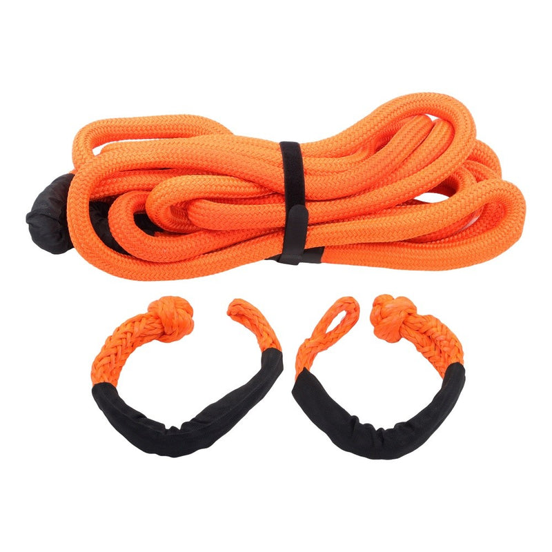 DURAFORCE 1"×30‘ Kinetic Recovery Tow Rope Orange Heavy Duty Energy Rope W/ 2 Shackles