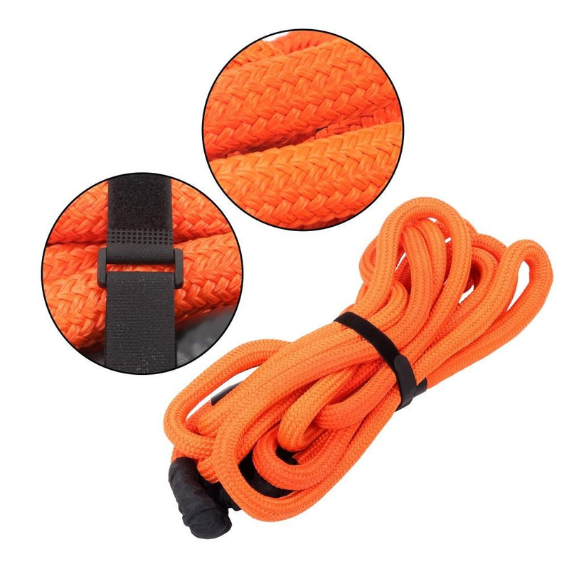 DURAFORCE 1"×30‘ Kinetic Recovery Tow Rope Orange Heavy Duty Energy Rope W/ 2 Shackles