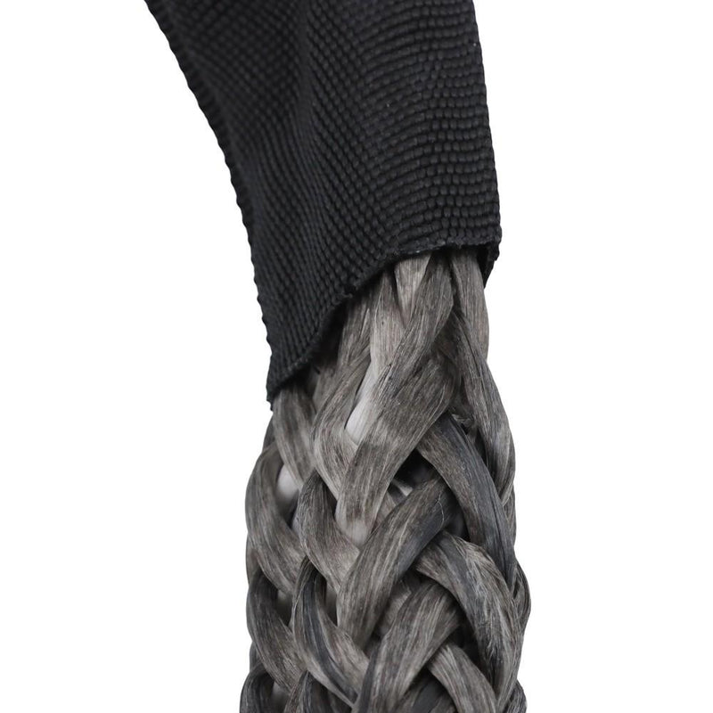 DURAFORCE 1"×30‘ Kinetic Recovery Tow Rope Gray Heavy Duty Energy Rope W/ 2 Shackles