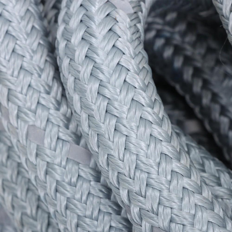 DURAFORCE 1"×30‘ Kinetic Recovery Tow Rope Gray Heavy Duty Energy Rope W/ 2 Shackles