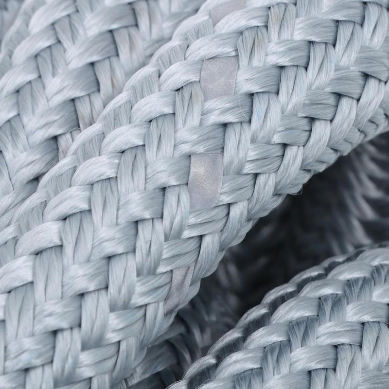 DURAFORCE 1"×30‘ Kinetic Recovery Tow Rope Gray Heavy Duty Energy Rope W/ 2 Shackles