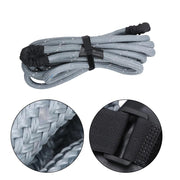 DURAFORCE 1"×30‘ Kinetic Recovery Tow Rope Gray Heavy Duty Energy Rope W/ 2 Shackles